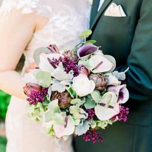 Purple bridal bouquet
