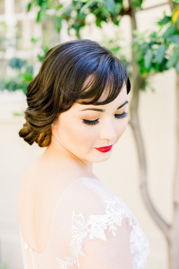 Retro bridal hair and makeup