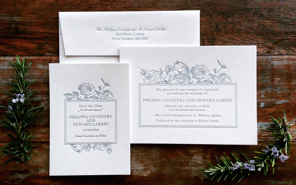 Letterpress Floral Wedding Stationery