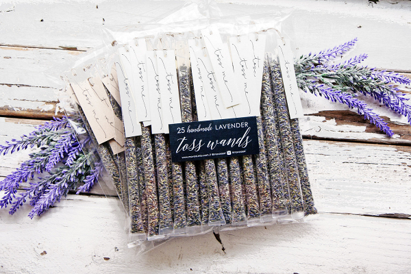 Lavender Toss Wedding Confetti Wands