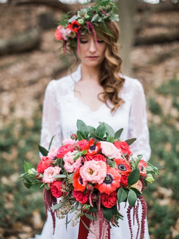 Stunning Red & Pink Bridal Bouquet