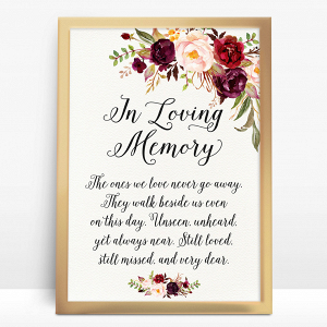 In Loving Memory Wedding Sign