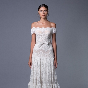 Ella Off Shoulder Lace Wedding Dress from Lihi Hod