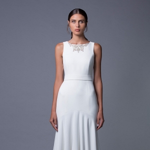 Noa An Elegant Wedding Dress with an Embellished Neckline by Lihi Hod