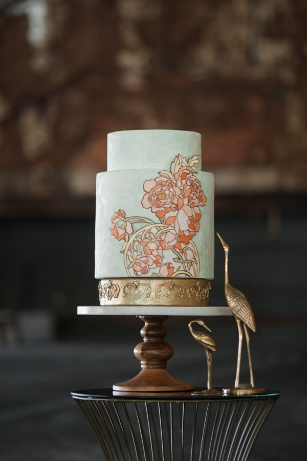 Art Nouveau Floral Wedding Cake