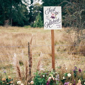 Just hitched wedding sign