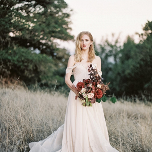 Bride in off the shoulder gown