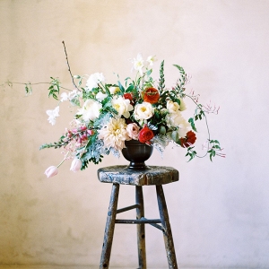 A Modern Vintage Floral Wedding Centerpiece