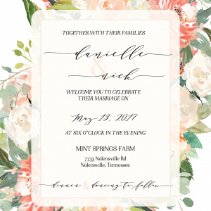 Watercolor Floral Wedding Invite