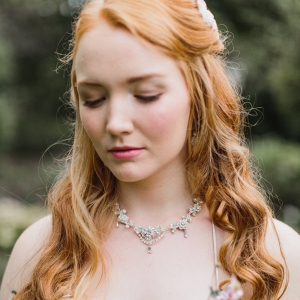 Pearl & Crystal Floral Bridal Necklace 