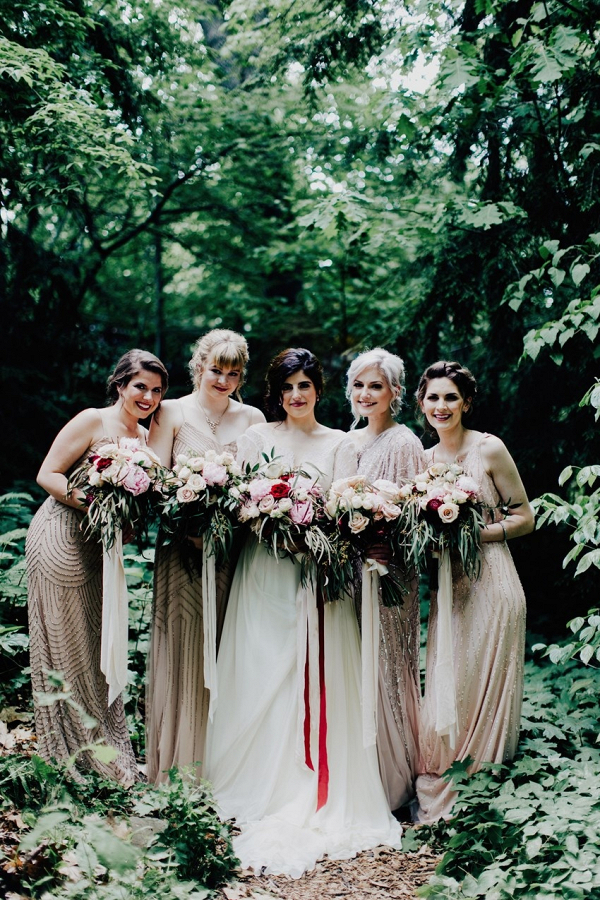 Gold bridal party