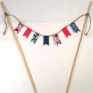 Red, White and Blue Bunting Cake Topper