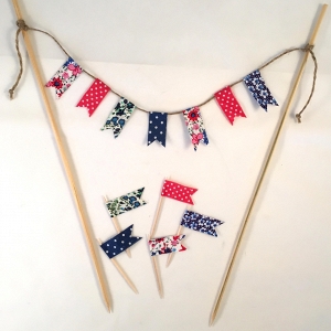 Red, White & Blue Flag Cake Toppers