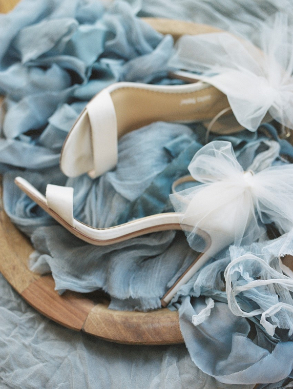 Tulle bridal heels