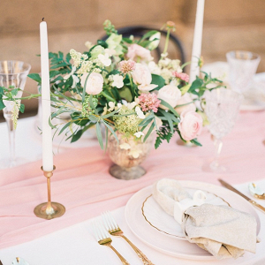 Blush and gold tablescape