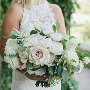 Lush white bridal bouquet