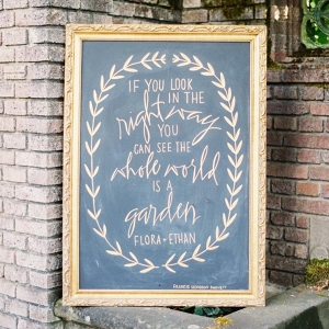 Calligraphed Chalkboard Wedding Sign