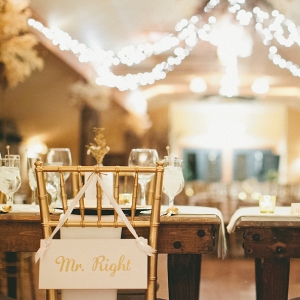 Romantic Gold Winter Wedding Reception