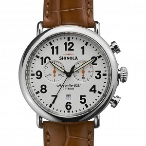 'The Runwell Chrono' Leather Strap Watch, 47mm