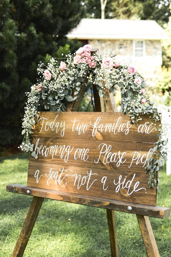Rustic Wedding Calligraphy Seating Sign