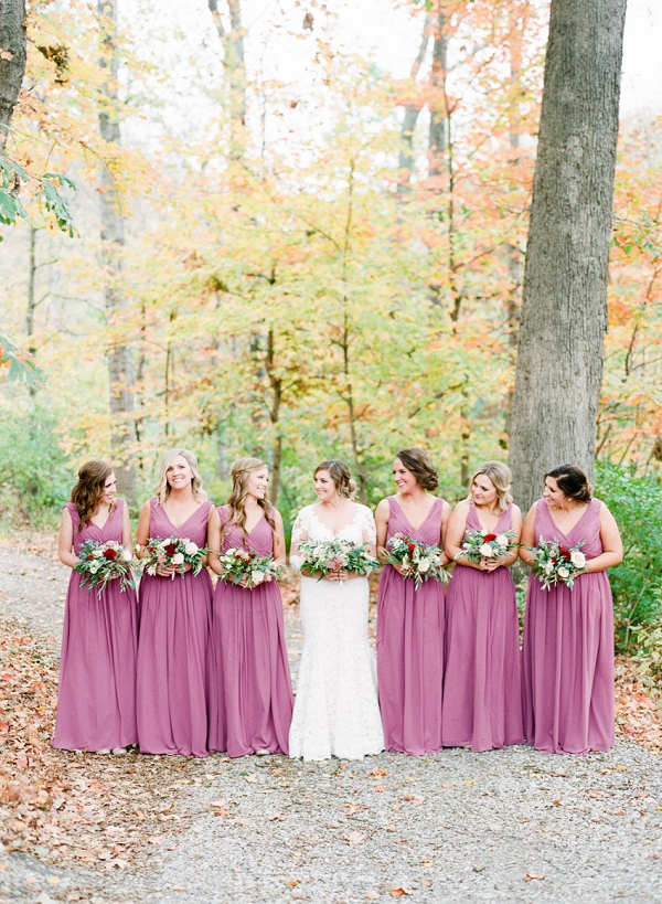 Fall dusty pink bridesmaid dresses