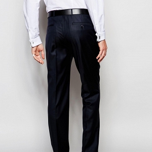 Modern Slim-Cut Navy Suit Pants
