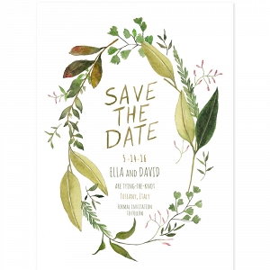 Watercolor Greenery Wedding Save the Date