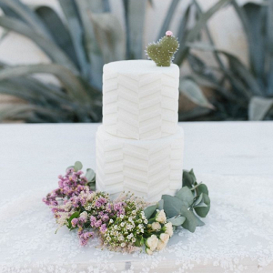 Minimalist cactus wedding cake