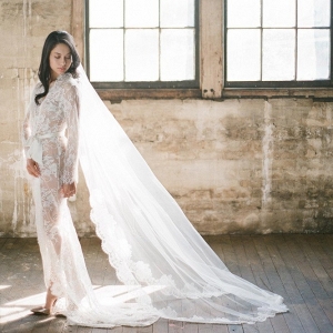 Swan Queen Full Length Lace Bridal Robe