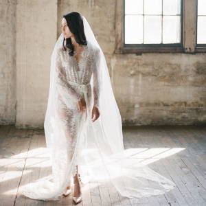 Swan Queen Full Length Lace Bridal Robe