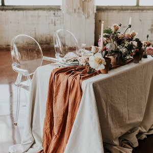 Terracotta Cheesecloth Wedding Table Runner