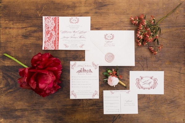 Elegant Red Wedding Stationery