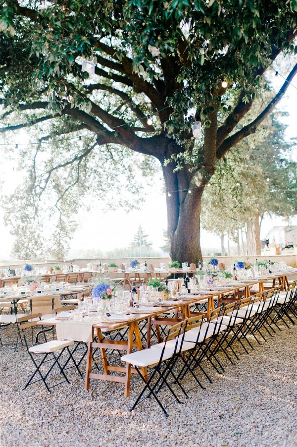 Romantic Outdoor Wedding Reception in a Tuscan Villa