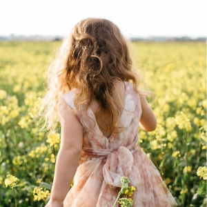 'Vintage Floral' Tulle Flower Girl Dress