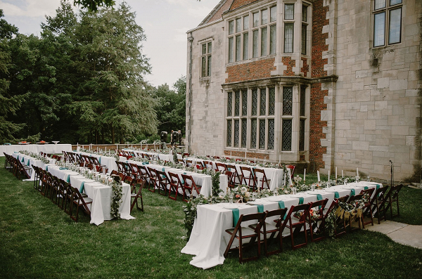 Outdoor estate wedding reception