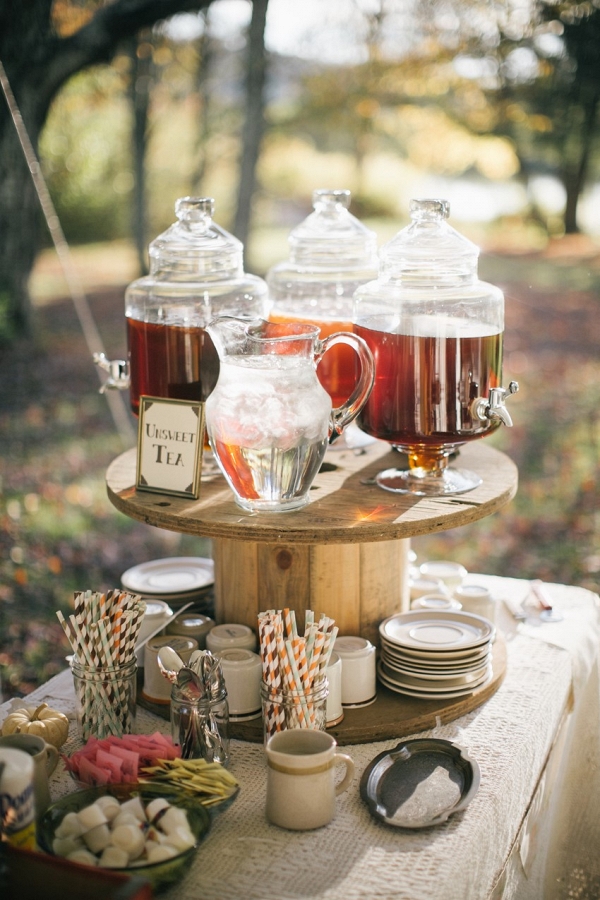 Tea Station for a Rustic DIY Fall Wedding