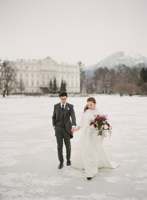 Winter Austrian wedding portrait by Greg Fink