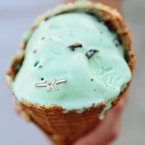 Engagement Ring In Ice Cream