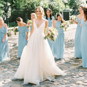 Charleston Wedding With Blue  Bridesmaids Dress