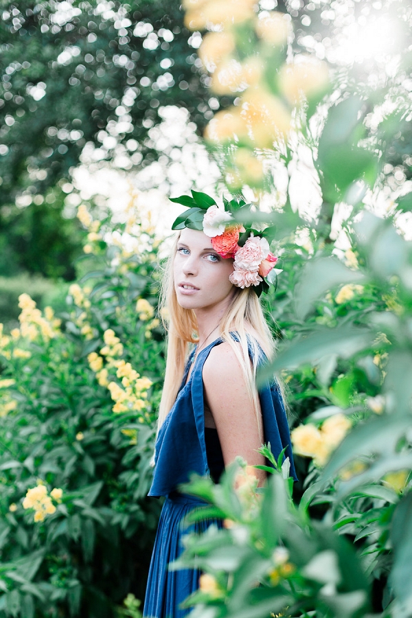 Styled Bohemian Bridals At Boone Hall Featuring A Flower Crown
