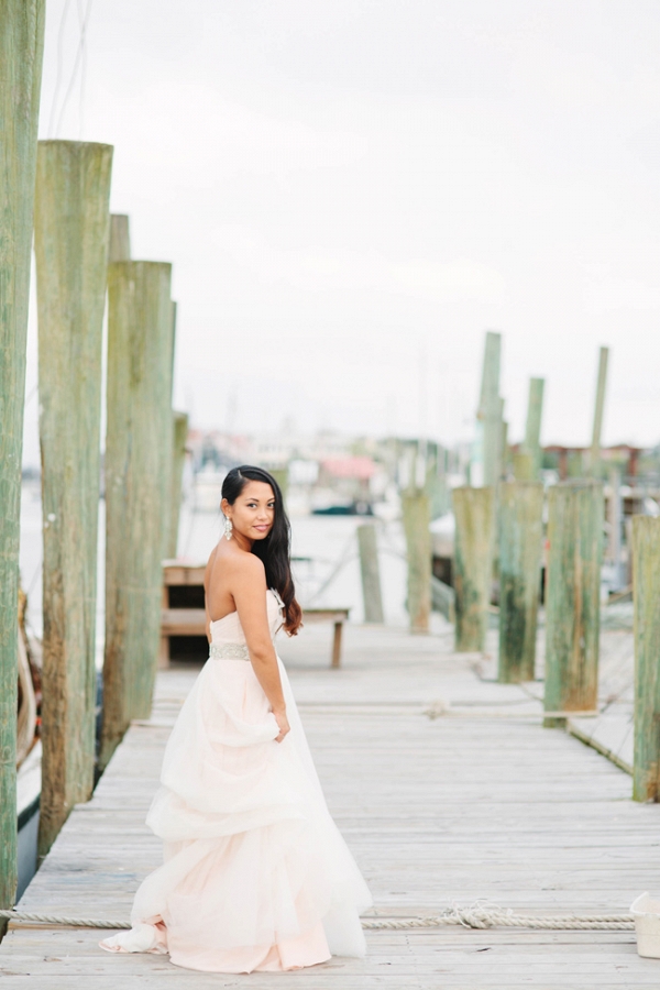 Blush Bridal Portraits At The Charleston Marina