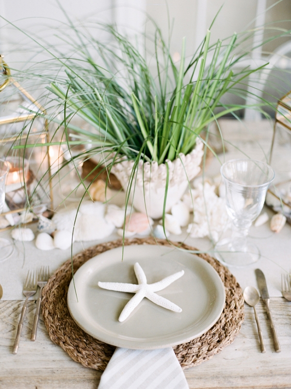 Organic Coastal Wedding Tablescape