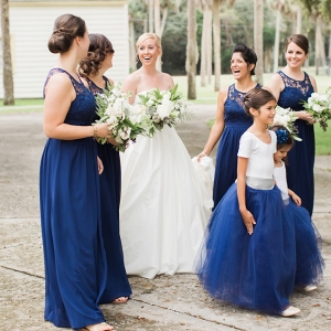 Florida Wedding At The Ribault Club Featuring Navy Bridesmaids Gowns