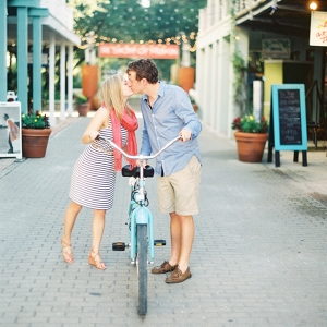Seaside Florida Engagement Featuring A Bicycle