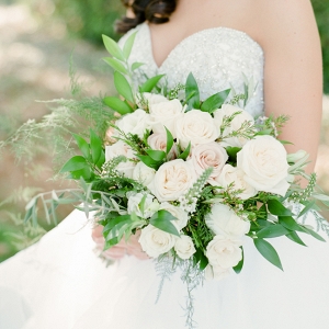 Wild Greenery And Rose Bouquet