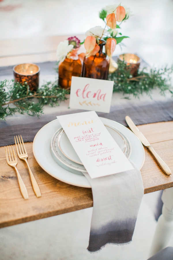 Watercolor And Gold Styled Shoot