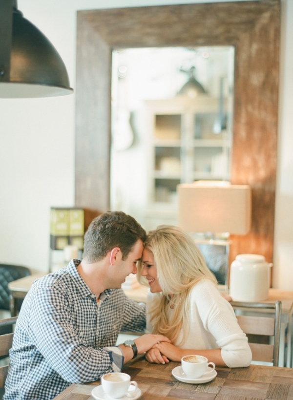 Intimate Coffee Shop Engagement in Florida