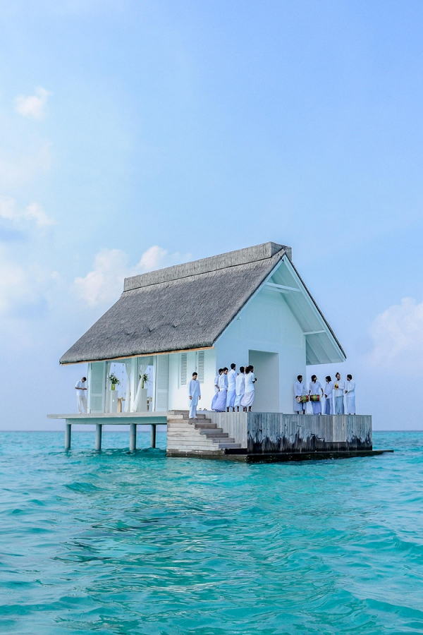 Overwater chapel in the Maldives