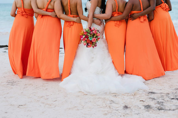 Orange bridesmaid dresses