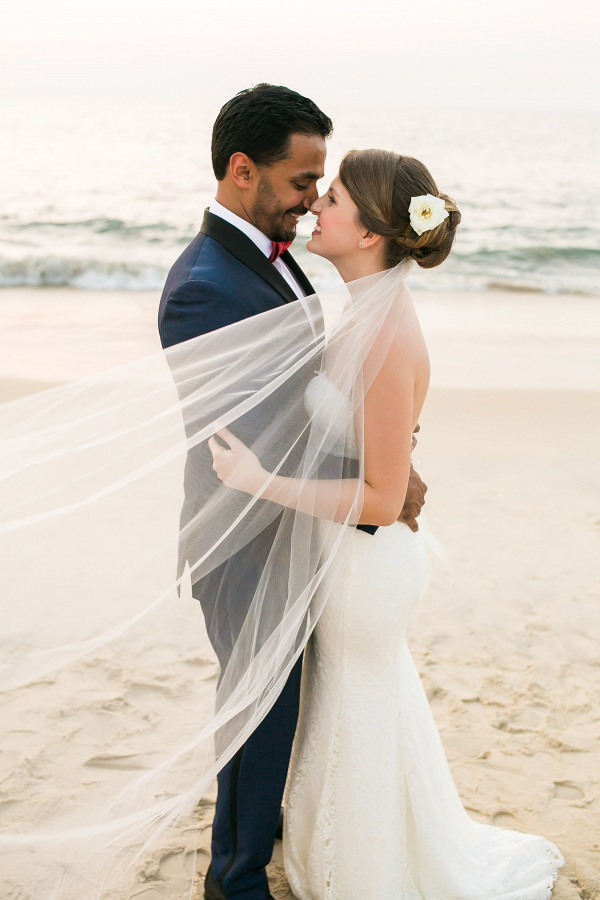 Beach wedding portrait
